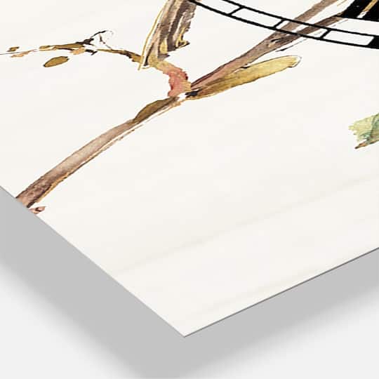 Designart Farmhouse Bird On Flower Branch Multipanel Wall Clock